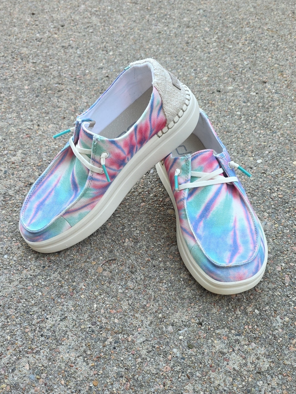 Hey Dude Wendy Rise Platform Candy Tie Dye Size 7